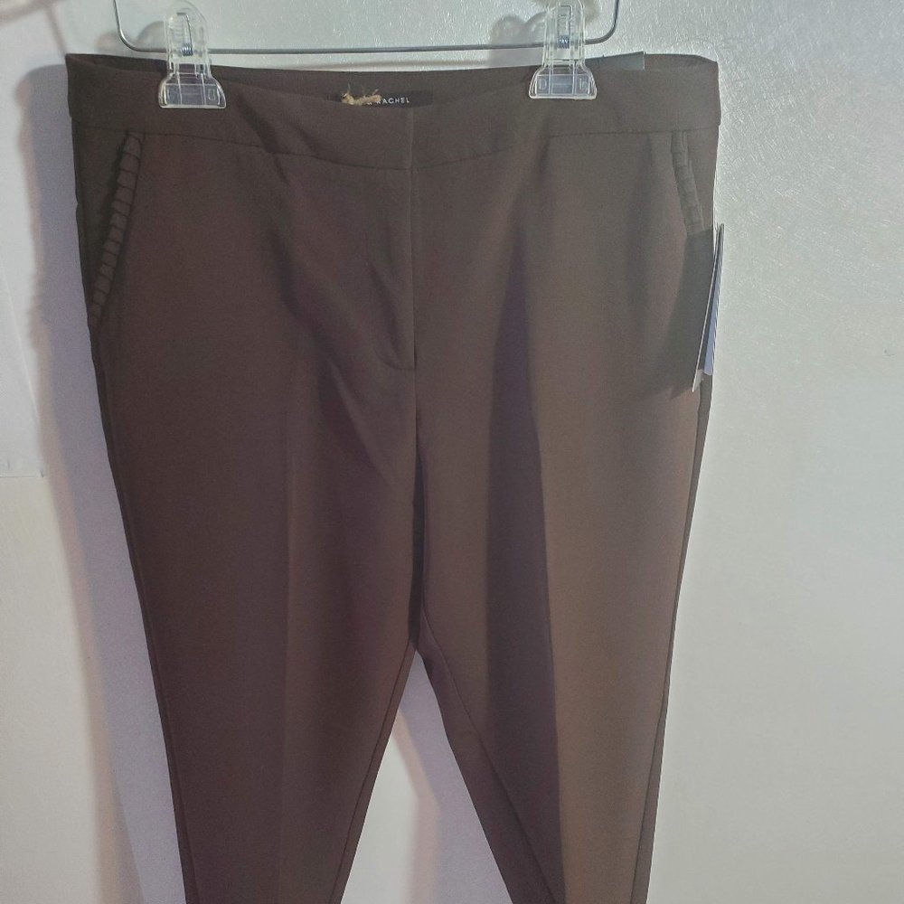 Zac & Rachel, Slim Ankle Length Dress Pants, Wrinkle Resistant, 10, Brown (NWT)